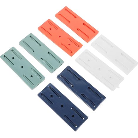 Support Mural pour Multiprise sans Perçage en Abs 8 Pièces Fixation Autocollante, Usage sur Tables et Cuisines, Design Simple et Facile à Utiliser (1/5)