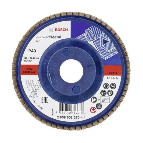 BOSCH 2608601270 PLATEAU À LAMELLE X431 STANDARD FOR METAL 115 X 23 MM 40 (1/2)