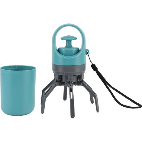 Ramasse-crottes portable pour chien, pratique et facile à utiliser, avec 6 griffes et distributeur de sacs, idéal pour les promenades et les voyages. (1/5)