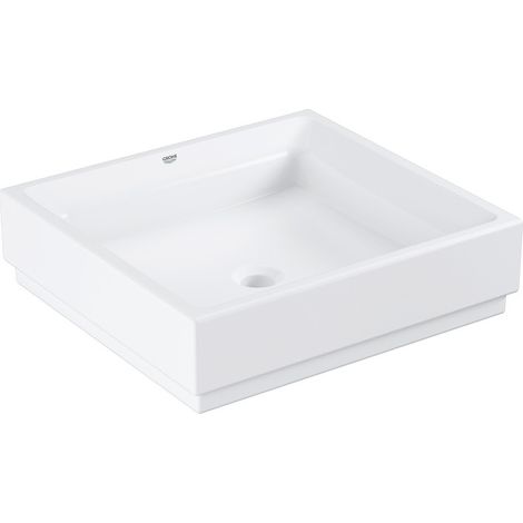 Grohe – Vasque à poser céramique 500 x 470 mm – Blanc alpin – Sans trop-plein ni orifice robinet – Traitement anti-calcaire PureGuard - 3948100H (1/4)