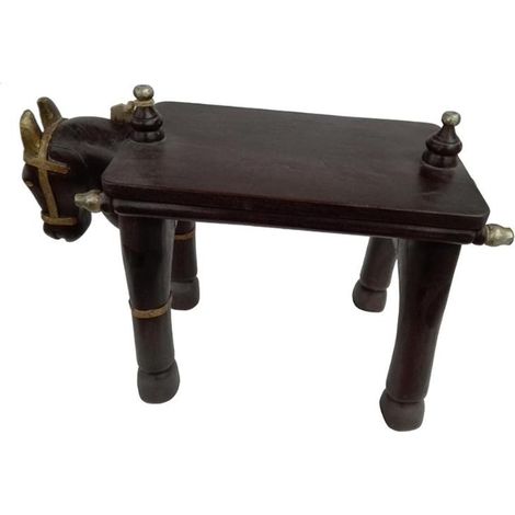TABURETE CABALLO MADERA 60x27x40CM VB46