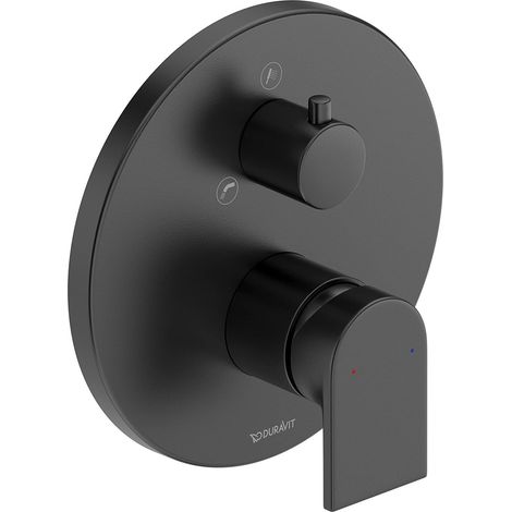 Mitigeur monocommande bain/douche encastréavec inverseur, robinet salle bain avec cartouche céramique, robinetterie, Noir Mat (1/4)