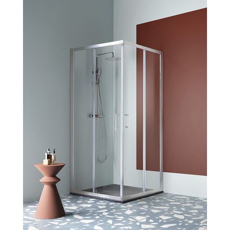 Box doccia ECO in cristallo 6 mm trasparente cm 70x70 con profilo (1/5)