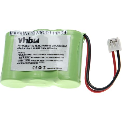 vhbw 1x Akku kompatibel mit Philips CL-8180, CL-8190, CL8180, CL8190, CL8170, CL-8170, CL-8160 schnurlos Festnetz Telefon (600 mAh, 3,6 V, NiMH)