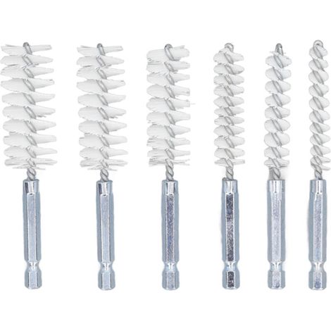 Brosse pour Perceuse, Brosse de Perçage, Brosse Acier, Brosse de Balayage, Lot de 6, pour Essuyer et Enlever la Rouille (Nylon (Blanc)) (1/5)