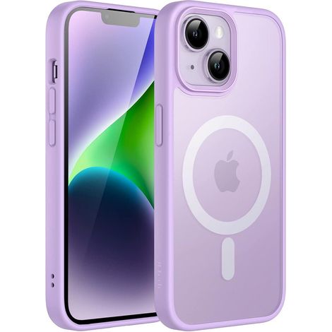 Handyhülle iPhone 14 6 1 Zoll MagSafe magnetisch stoßfest Helles Lila (1/5)