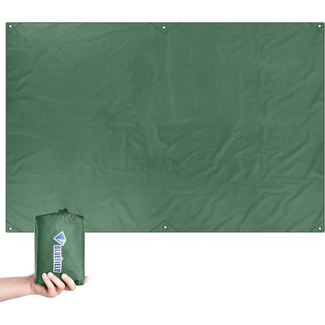 Tarp Ultra-Léger Tapis de Sol Camping Imperméable Bâche de Tente Anti-Pluie Auvent de Protection pour Randonnée Pique-Nique Plage Vert S 150 x 220 cm (1/5)