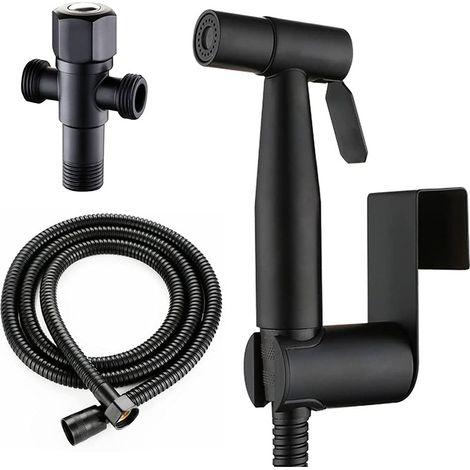 Kit de Douchette de Toilette en Inox 304 à Haute Pression - Raccord de Déviation 1 Entrée / 2 Sorties pour Nettoyage Intensif, avec Pistolet de Rinçage et Flexible Renforcé-Alovez (1/4)