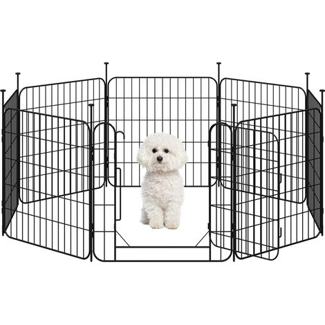 Homevive 8 Paneles Parque para Perros Valla Plegable de Metal para Cachorros Conejos Perreras para Interior/Exterior 60 x 60 cm (1/5)