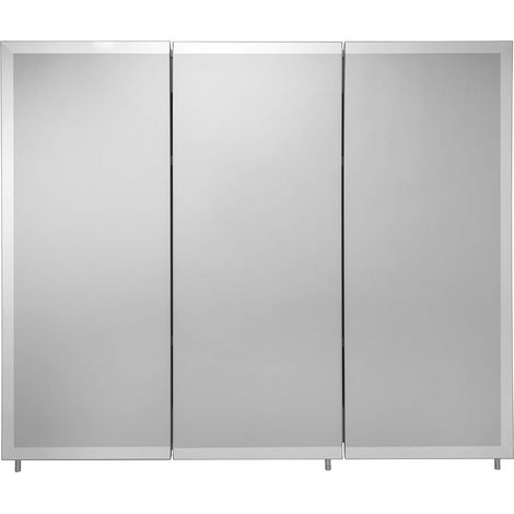 Croydex Large Triple Door Bathroom Cabinet, Hang 'n' Lock™, 76x91cm - Westbourne (1/5)