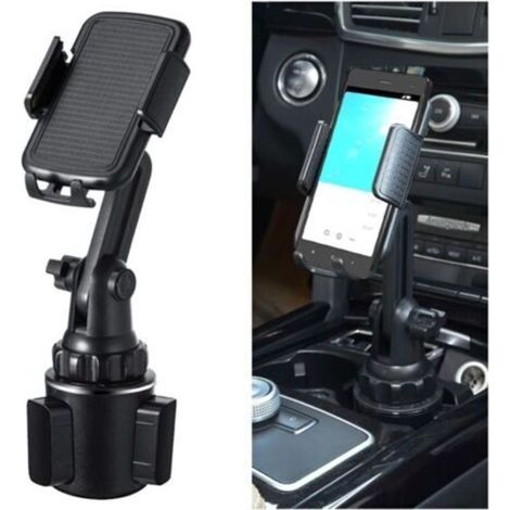 Support universel pour téléphone et porte-gobelet, support à angle réglable pour smartphone, support de porte-gobelet rotatif à 360°, support pour smartphone, accessoires de voiture réglables (1/4)