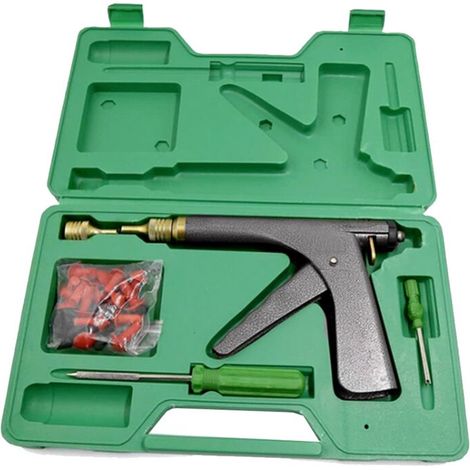 Kit de Réparation Pneu Voiture Moto Vélo Auto avec Bouchon d'Aspirateur pour Garage