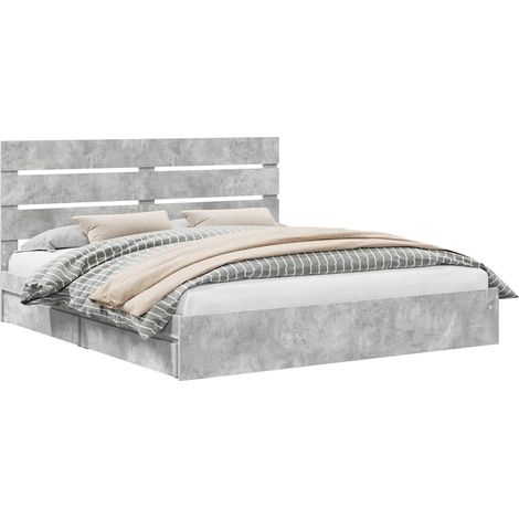 Maison Exclusive - Aufbewahrungsbett Beton Grau 200 x 200 cm Holz
