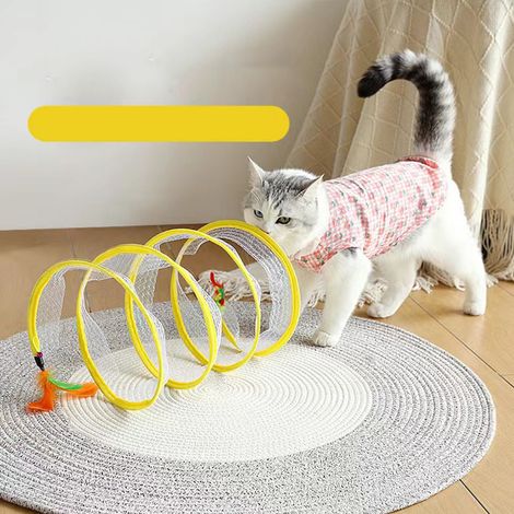 Tunnel pour chat en forme de S, fil d'acier, jouet multifonctionnel, Tube pliant amusant pour Rat domestique (1/5)