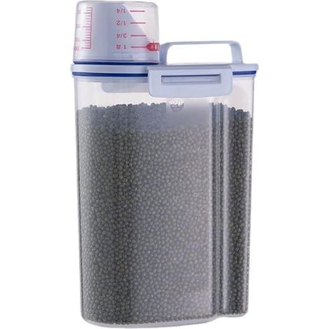 Boîtes de stockage de 2 L, conteneur pour aliments pour animaux de compagnie, conteneur de stockage hermétique pour aliments avec couvercle (1/4)