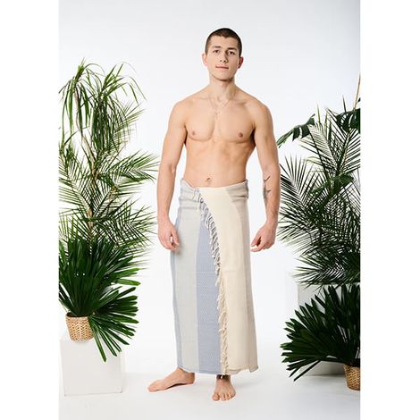 Toalla de hammam SUN 100% algodón natural Yeye Made in Nature Amarillo-Negro (1/5)