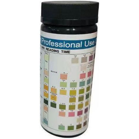100 bandelettes réactives pour analyse d'urine : dosage des cétones urinaires, interférence de la vitamine C, analyse de la masse grasse et du pH. (1/5)