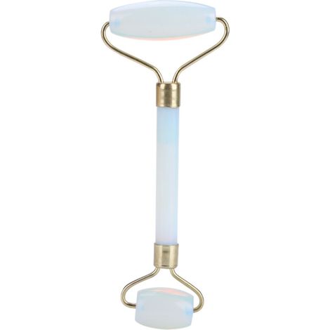 Rouleau de Gua Sha en Jade pour le Visage, Double Tête pour Soins Anti-Rides et Contour des Yeux (Blanc) (1/5)