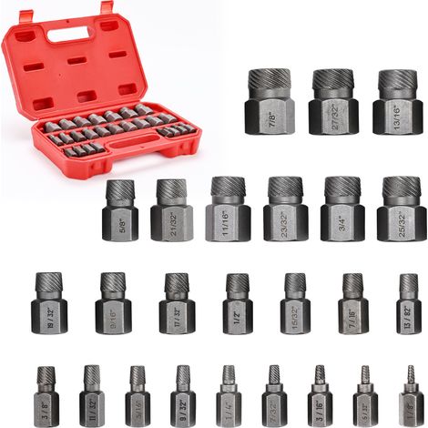 Kit d'extracteurs de vis 25 pièces – 3,2-10,3 mm, tête hexagonale, mallette de transport, pour goujons rouillés et endommagés (1/5)