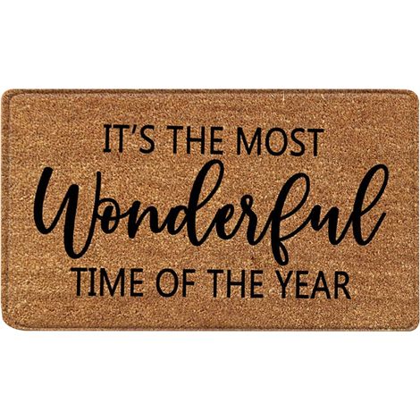 Tapis De Porte De Noël - Tapis Rectangulaire 40 x 60 cm En Polyester - Anti-Dérapant PVC - Pour Entrée Hall Cuisine Salon Chambre - 1 Pièce (1/5)