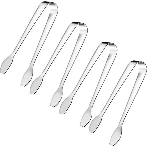 4 pinces de service en acier inoxydable 304, 11 cm, qualité alimentaire, pour cuisine et buffet
