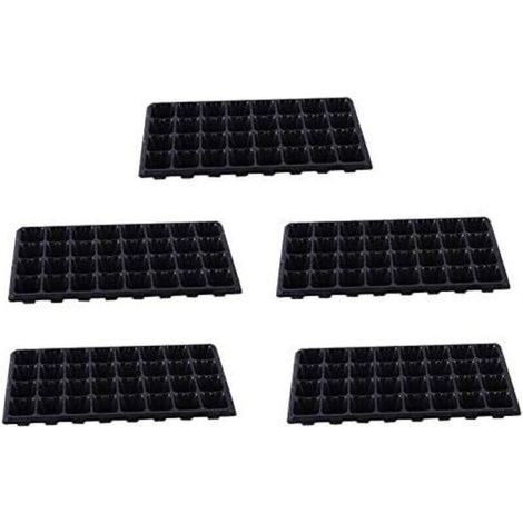 5/10 Anzuchtschalen in Gittern, 32-Loch-Keimschale, Mini-Gewächshaus für Pflanzen, biologisch abbaubare Frontplatte, Anzuchtbox aus Gartenzellstoff (5-teilig) (1/4)