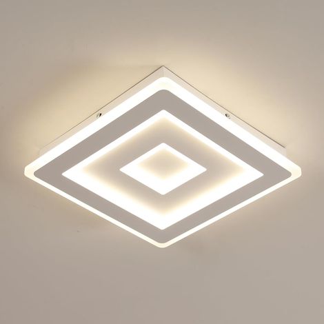 COMELY Plafonnier LED Carré Moderne, 36W 28cm Lampe de Plafond LED, Blanc Luminaire Plafonnier Intérieur pour Chambre à Coucher, Salon, Couloir, Lumière Naturelle 4500K (1/5)