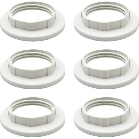 Anneau Réducteur pour Abat jour E14 à 6 Pièces Plastique Anneau Adaptateur pour Lumière Blanche de Remplacement pour Abat jour E14 pour 43 mm 28 4 mm
