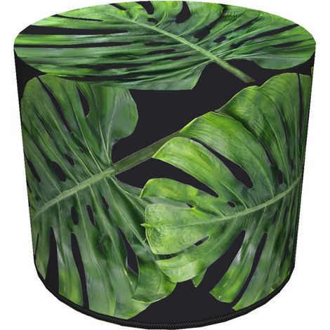 Pouf decorativo Bertoni, stampa Galapagos Night - pouf rotondo per soggiorno, ingresso, cilindro 40 cm, elegante, cerniera, lavabile (1/5)
