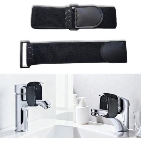 Set di 2 cinghie di sicurezza per rubinetto con chiusura in velcro per impedire ai bambini di aprire il rubinetto ideali per cucina e bagno. (1/5)