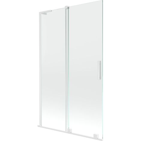 Mexen Velar L mampara de ducha de 2 hojas correderas 110 x 150 cm, transparente, blanco - 896-110-003-01-20 (1/5)
