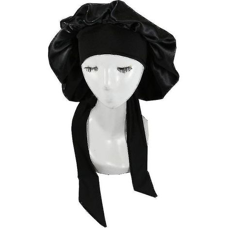 Bonnet de nuit en soie et satin avec cordon de serrage (1/5)