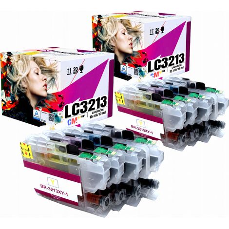 Inchiostro Inkdigo LC3213 compatibile con le stampanti Brother DCP-J572DW, MFC-J491DW e DCP-J772DW, certificato TÜV. (1/5)