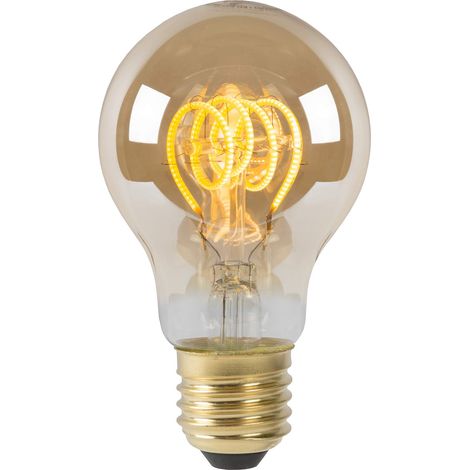 LUCIDE A60 - Lampadina a filamento Ø 6 cm - LED Dim. - E27-1x4,9W 2200K - Ambra (1/3)