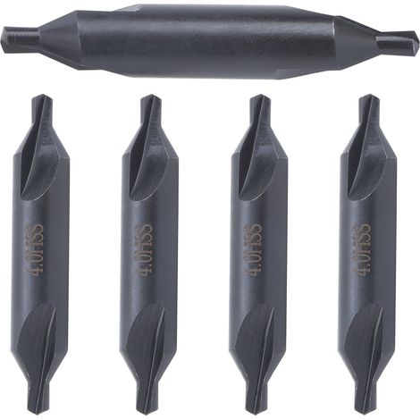 Lot de 5 forets de centrage HSS type A pour filières en acier inoxydable, 4 mm (1/5)