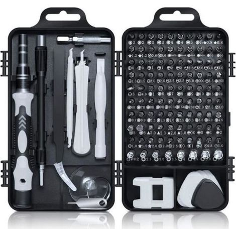 Kit Tournevis Precision - 115 Pieces - Tete Torx Triwing Magnetique - Pour Demontage Electronique Pc Portable Telephone - 1 Unite