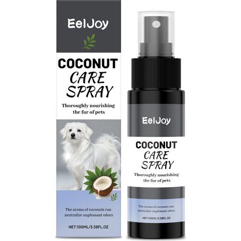 Spray à la noix de coco pour animauxSpray de toilettage sans rinçage pour un pelage de chien lisse et brillant (1/4)