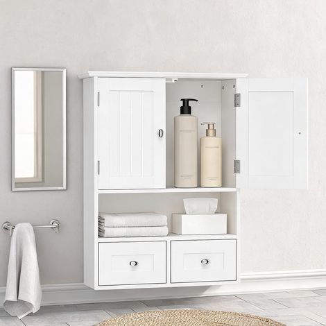 Meuble de salle de bain branco en MDF 50,8 x 17,8 x 66 cm (1/5)