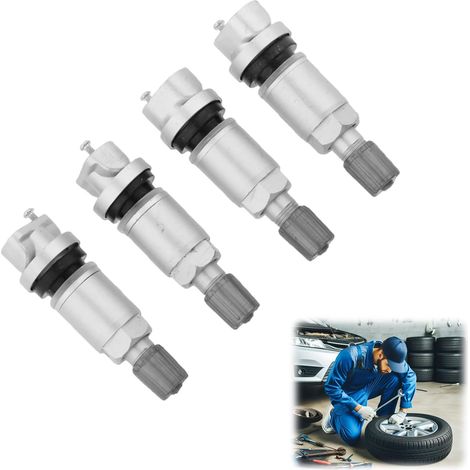 4 Pièces Capteur Pression Pneu,Valve Capteur de Pression Pneu Compatible avec C4 C5 C8, 207 307 407 807, Galaxy, Mondeo,S-Max - Pneus Gonflés,TPMS Valve Réparation (1/5)