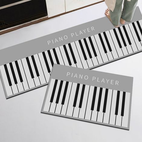 FITLAB-Touches de piano - Terre de diatomées grise 4020cm Tapis de cuisine, tapis de sol absorbant en terre de diatomées, facile à nettoyer, tapis rectangulaire antidérapant pour usage domestique (1/5)