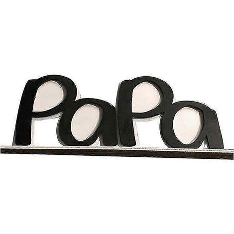 Bilderrahmen aus Holz, Papa-Buchstaben, Fotoclips, Bilderhalter, Tischdekoration, Geschenkideen zum Geburtstag-Black Papa