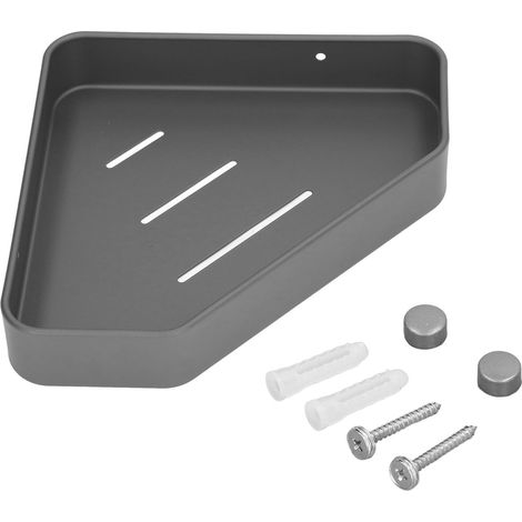 Eckregal aus rostfreiem Aluminium, schwebend, für Bad, Küche, Wohnzimmer und Balkon (1/5)