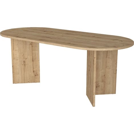 Table à manger 8 personnes - Naturel clair - TOPANIA