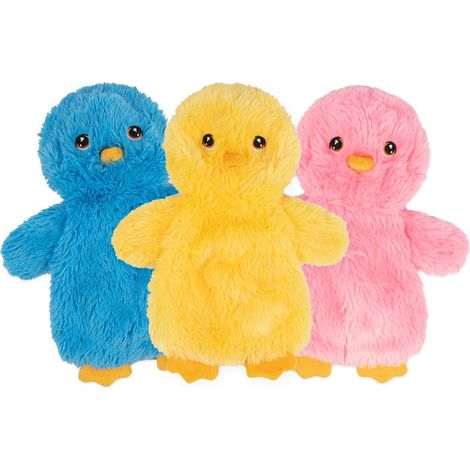 Best Pet Supplies Plüschspielzeug für Hunde zum interaktiven Spielen, buntes Indoor-Spielen für Welpen und Senioren. - Huhn, Gelb, Rosa, Blau