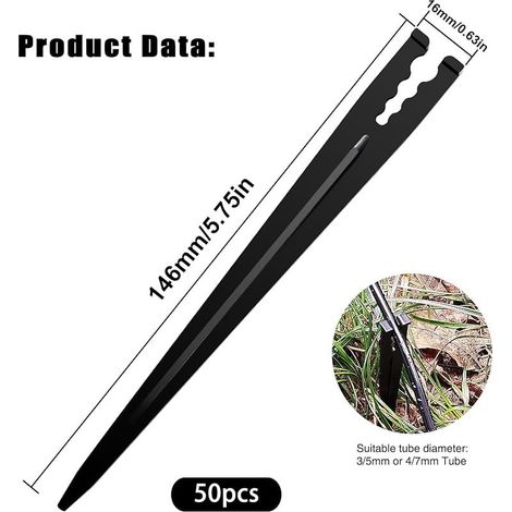 50 Pièces Tuyaux de Support d'irrigation Goutte à Goutte, Irrigation Holder, Piquets de Support de Tuyau D'irrigation, Irrigation Support en Plastique, pour Tuyau d'arrosage 4/7 ou 3/5 (1/5)