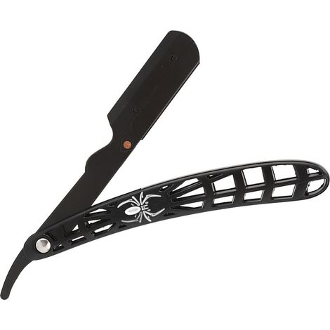 Porte-rasoir droit professionnel pour hommes avec support araignée blanc pour rasage manuel du visage (1/5)