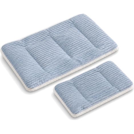 2 Pièces Lit Lapin Peluche Bleu Clair, Grand et Petit, Tapis Doux Cochon d'Inde et Accessoire Lapin, Couverture Chauffante pour Cage Hamster Hiver (1/5)