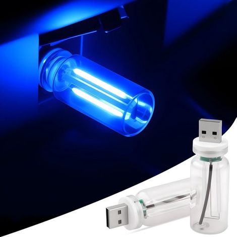 2 lámparas USB lámpara retro regulable táctil luz ambiental LED interiores, mini lámpara LED portátil tipo botella vidrio, verde (1/5)