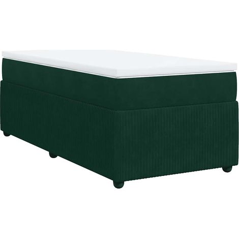 Maison Exclusive - Boxspringbett mit Matratze Dunkelgrün 100x200 (1/5)