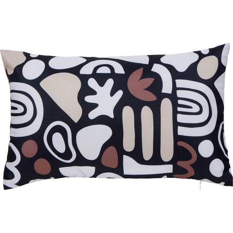 Housse de Coussin Extérieur "Nolan" 30x50cm Noir